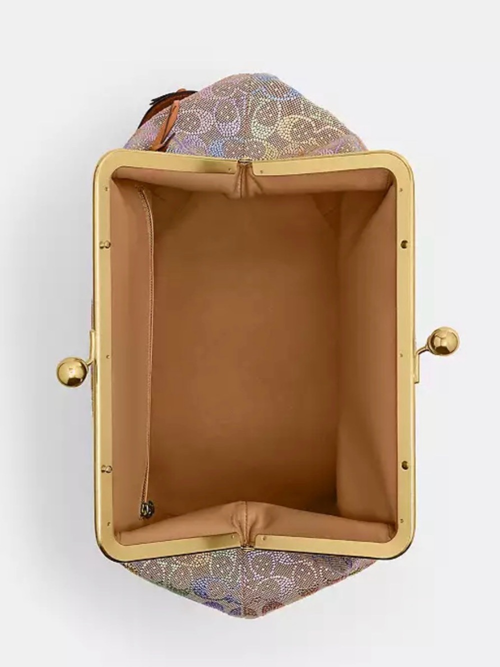 Coach Large Kisslock Frame Bag In Crystal Signature Jacquard - Picture 4 of 12